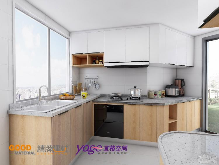 看瓷磚的空閑時(shí)間還能改櫥柜方案，方便！ 體驗(yàn)宜格空間現(xiàn)場(chǎng)實(shí)時(shí)修改效果圖