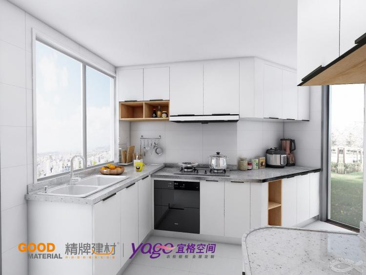 看瓷磚的空閑時(shí)間還能改櫥柜方案，方便！ 體驗(yàn)宜格空間現(xiàn)場(chǎng)實(shí)時(shí)修改效果圖
