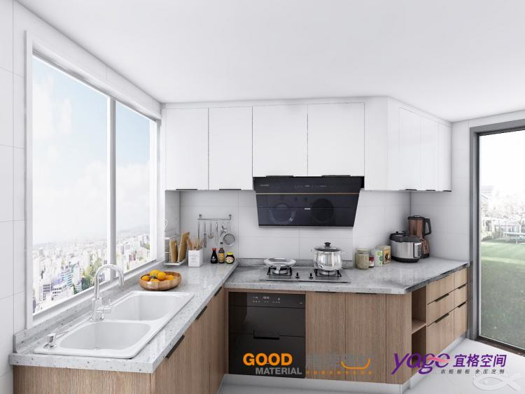 櫥柜方案再次修改，大贊宜格空間三維效果圖服務(wù)！