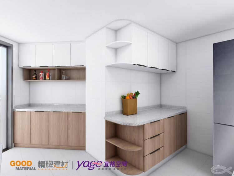 櫥柜方案再次修改，大贊宜格空間三維效果圖服務(wù)！