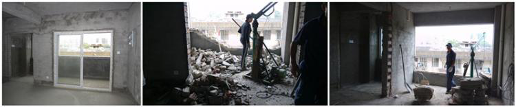 5月2日，敲墻完工，師傅很nice