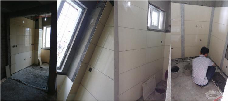 7月29日，鋪磚進行時，集體視察工地中